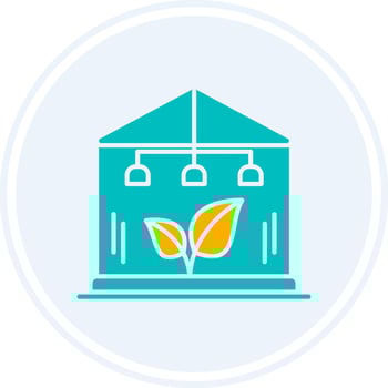 Greenhouse Glyph Two Colour Circle Icon vector