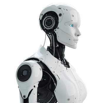 AI generated 3D Rendering of a Humanoid Robot on Transparent Background - Ai Generated png
