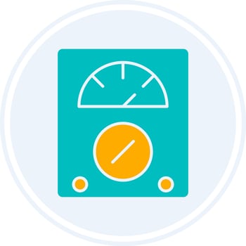 Voltmeter Glyph Two Colour Circle Icon vector