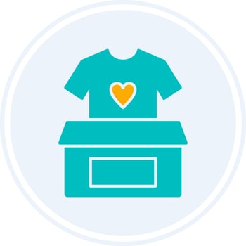 Clothes Donation Glyph Two Colour Circle Icon vector