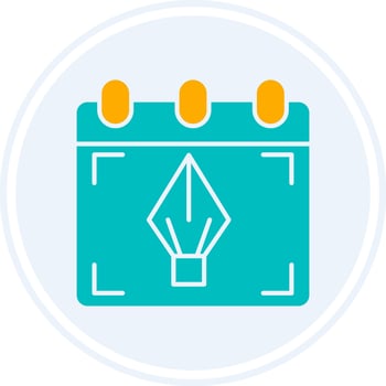 Calendar Glyph Two Colour Circle Icon vector