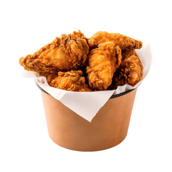 AI generated Fried chicken in paper bucket on transparent background PNG image