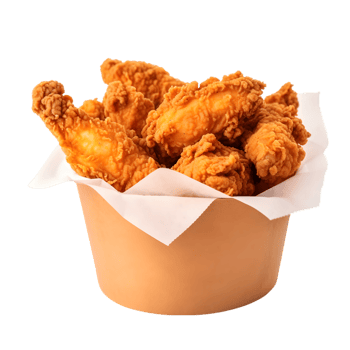 AI generated Fried chicken in paper bucket on transparent background PNG image
