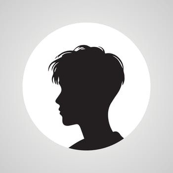 Young men profile silhouettes. Vector heads, man dark sketch portraits, human teenager person face profiles