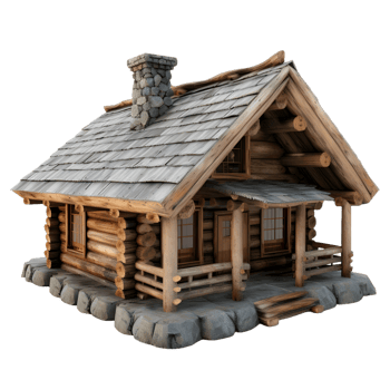 AI generated 3D Rendering of a Wooden House on Transparent Background - Ai Generated png