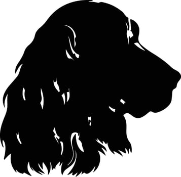 Cocker Spaniel  silhouette portrait vector