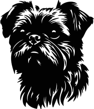 Brussels Griffon  silhouette portrait vector