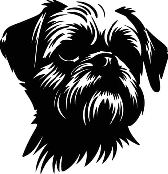 Brussels Griffon  silhouette portrait vector