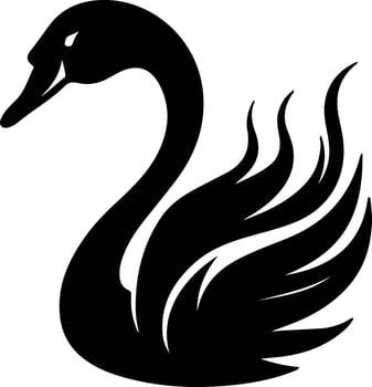black swan  silhouette portrait vector