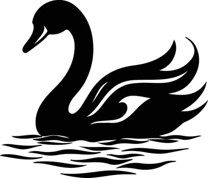 black swan  silhouette portrait vector