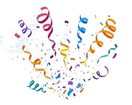 Festive party confetti ribbons and streamer papers vector