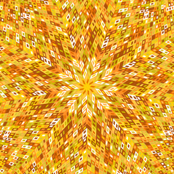 Dynamic radial tiled pattern mosaic background - psychedelic abstract hypnotic colorful vector graphic from geometrical tiles