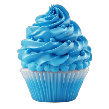 3d rendered Blue icing fantasy cupcake png