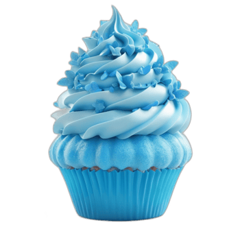3d rendered Blue icing fantasy cupcake png