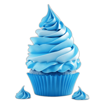 3d rendered Blue icing fantasy cupcake png