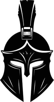 AI generated Silhouette Ancient Greek Helmet black color only vector
