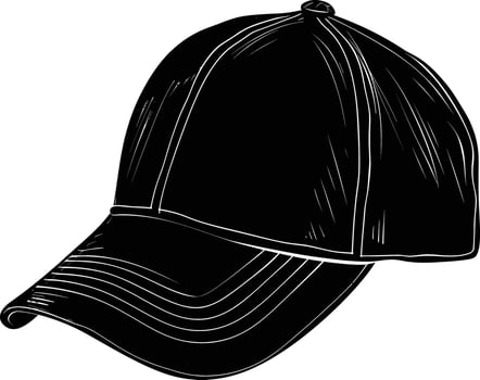AI generated Silhouette baseball hat black color only vector