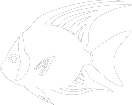 angelfish  outline silhouette vector