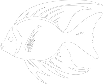 angelfish  outline silhouette vector