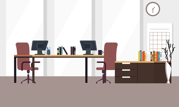 Modern coworking area office interior illustration vector