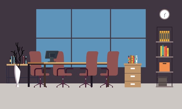 Modern coworking area office interior illustration vector