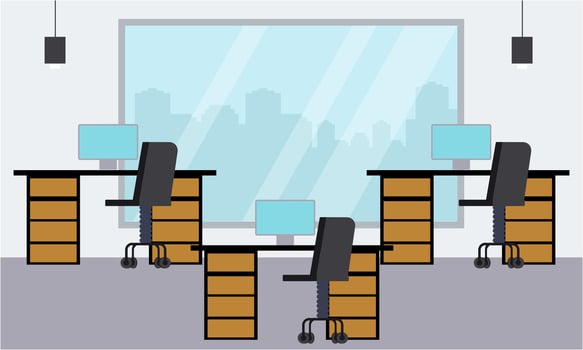 Modern coworking area office interior illustration vector