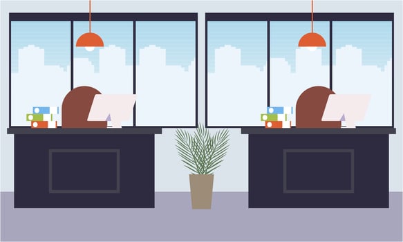 Modern coworking area office interior illustration vector