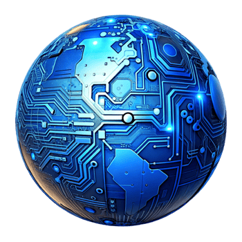 AI generated 3d world global network digital technology png
