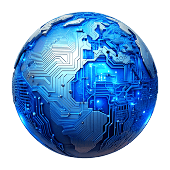 AI generated 3d world global network digital technology png