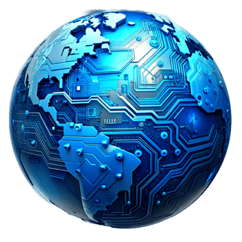 AI generated 3d world global network digital technology png