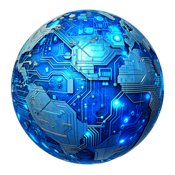AI generated 3d world global network digital technology png