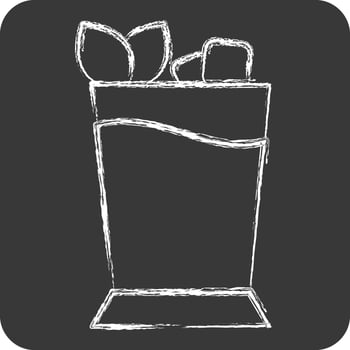 Icon Mint Julep. related to Cocktails,Drink symbol. chalk Style. simple design editable. simple illustration vector