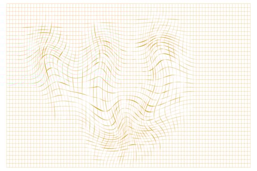 Abstract geometric background with wavy grid curved vector. vector