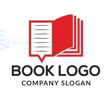 Bright colorful open book logo in rainbow colors. Vector icon. Education symbol