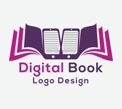 Bright colorful open book logo in rainbow colors. Vector icon. Education symbol