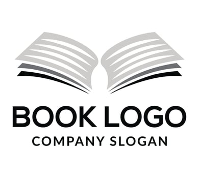 Bright colorful open book logo in rainbow colors. Vector icon. Education symbol