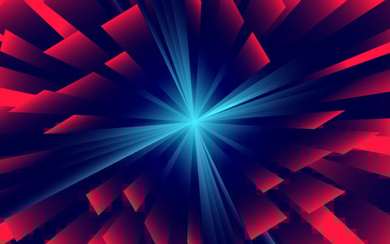 abstract red and blue background with a starburst light effect vector