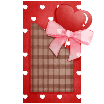 Red gift box with heart candy and pink ribbon bow clipart, Watercolor happy valentines day gifts illustration. png