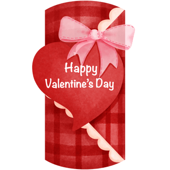Red gift box with heart and pink ribbon bow clipart, Watercolor happy valentines day gifts illustration. png