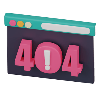3D Icon of 404 Error for Website Glitches. 3D Render png