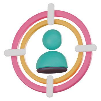 3D Icon of Target Audience Icon for Digital Marketing. 3D Render png