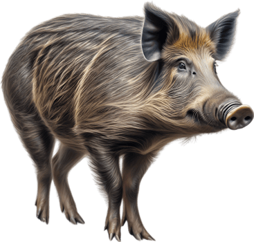 AI generated Wild Boar. Close-up colored-pencil sketch of Wild Boar. png