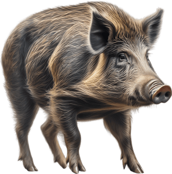 AI generated Wild Boar. Close-up colored-pencil sketch of Wild Boar. png