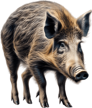 AI generated Wild Boar. Close-up colored-pencil sketch of Wild Boar. png