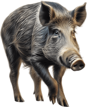 AI generated Wild Boar. Close-up colored-pencil sketch of Wild Boar. png