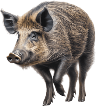 AI generated Wild Boar. Close-up colored-pencil sketch of Wild Boar. png