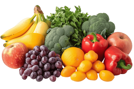 AI generated Vibrant Cornucopia of Fresh Fruits and Vegetables in Studio Light. Generative AI. png