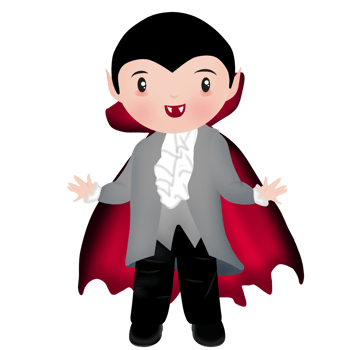 Illustration of a cute vampire or dracula png