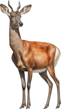 AI generated Roe Dee. Close-up watercolor of Roe Dee. png