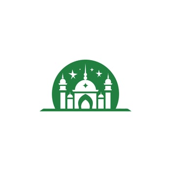 AI generated Mosque logo design with Islamic creative concept Vector